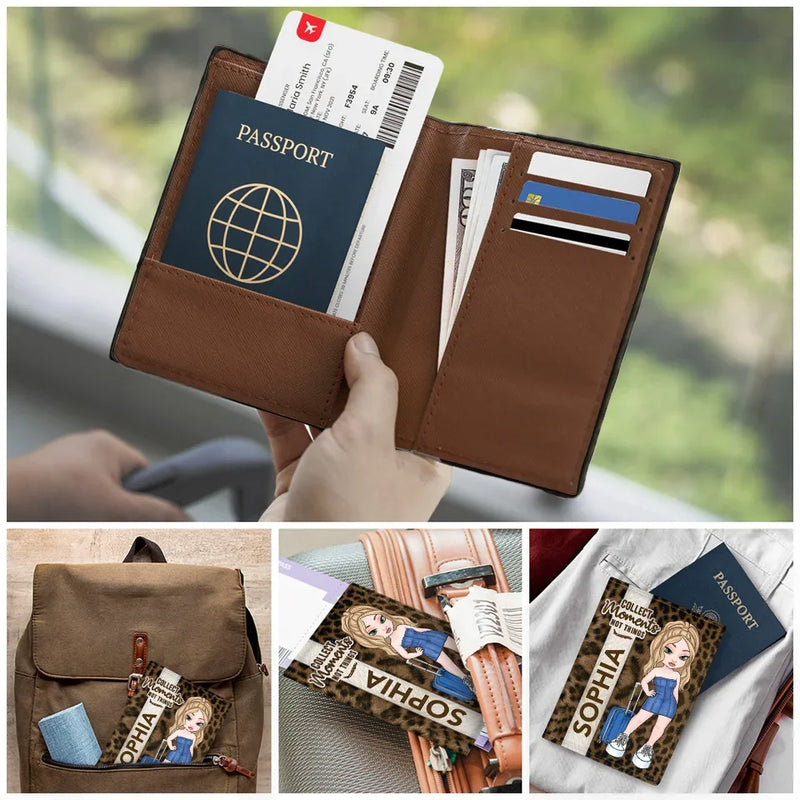 Wander Far, Live Fully - Travel Personalized Custom Passport Cover, Passport Holder - Holiday Vacation Gift, Gift For Adventure Travel Lovers