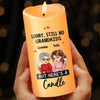 Waiting For Grandkids Is My Cardio - Family Personalized Custom LED Candle - Gift For Grandma