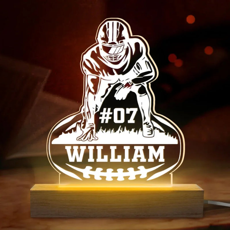 Football Is Family - Personalized Custom Shaped 3D LED Light - Gift For Sport Lovers, Sport Players