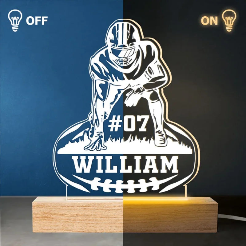 Football Is Family - Personalized Custom Shaped 3D LED Light - Gift For Sport Lovers, Sport Players