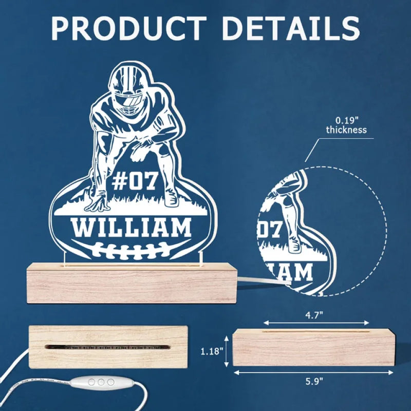 Football Is Family - Personalized Custom Shaped 3D LED Light - Gift For Sport Lovers, Sport Players