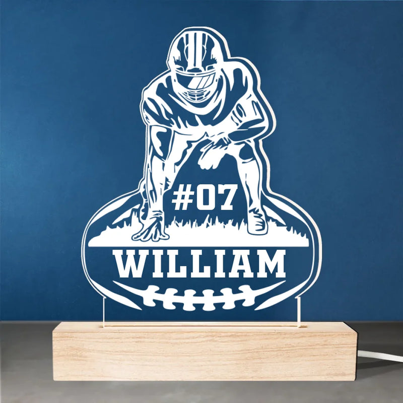 Football Is Family - Personalized Custom Shaped 3D LED Light - Gift For Sport Lovers, Sport Players