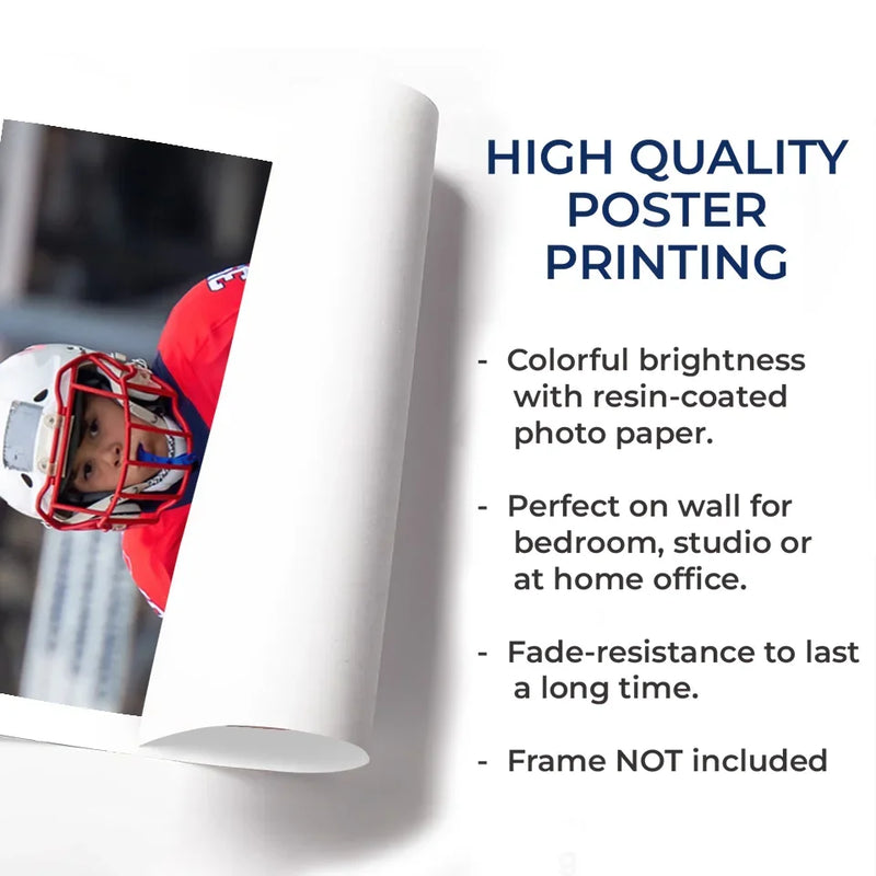 Custom Photo Rookie Today, Champion Tomorrow - American Football Personalized Custom Vertical Poster - Gift For Sport Lovers, Sport Players