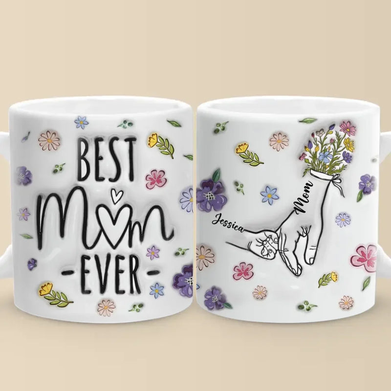Her Hand, My Anchor In The Storm - Family Personalized Custom 3D Inflated Effect Printed Mug - Gift For Mom, Grandma