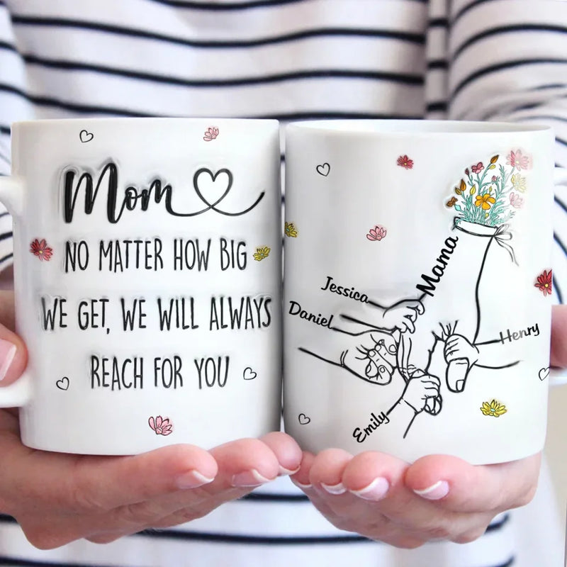 Little Hands, Big Love - Family Personalized Custom 3D Inflated Effect Printed Mug - Gift For Mom, Grandma
