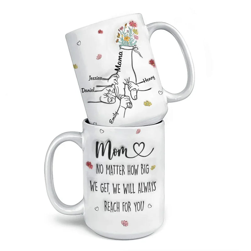 Little Hands, Big Love - Family Personalized Custom 3D Inflated Effect Printed Mug - Gift For Mom, Grandma