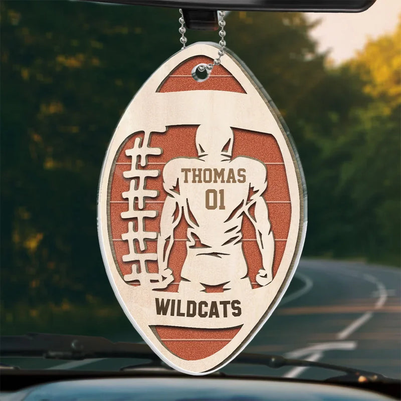 Life’s A Game, Football Is Serious - Personalized Custom Car Ornament - Acrylic Custom Shaped - Gift For Sport Lovers, Sport Players