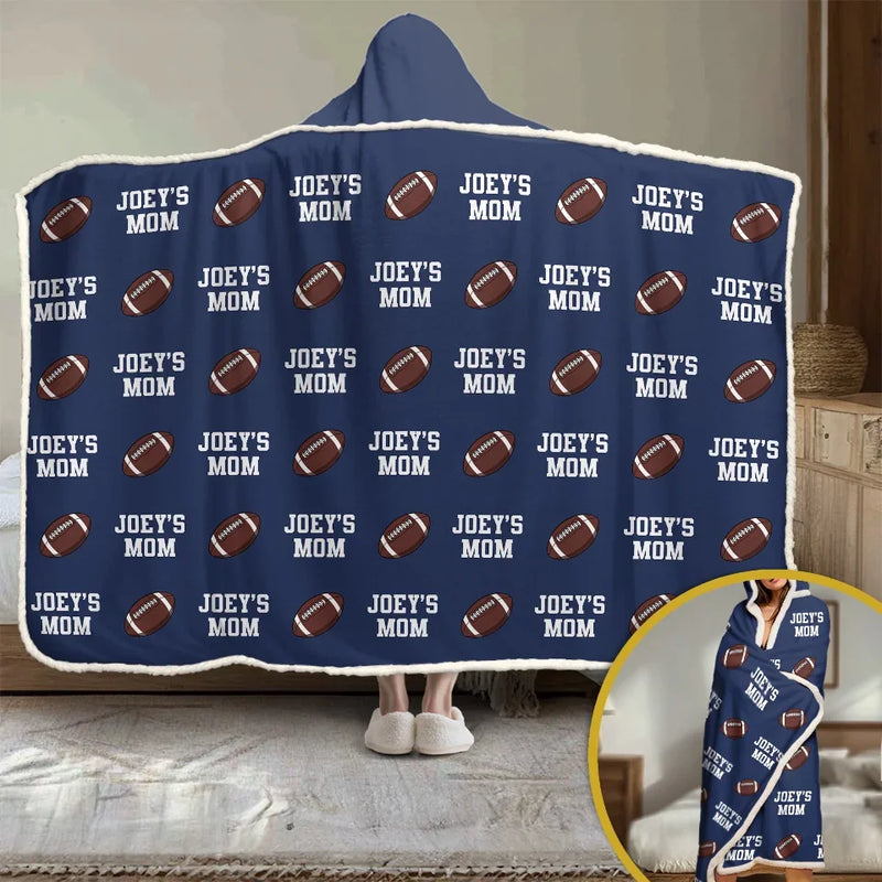 Game Day Vibes, Mom Life Pride - Personalized Custom Snuggle Blanket, Hoodie Blanket - Gift For Sport Lovers, Sport Players