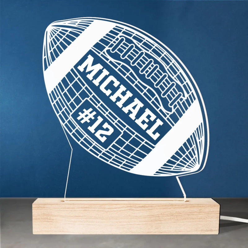 Play Hard, Shine Brighter - Personalized Custom Shaped 3D LED Light - Gift For Sport Lovers, Sport Players