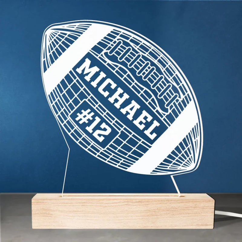 Play Hard, Shine Brighter - Personalized Custom Shaped 3D LED Light - Gift For Sport Lovers, Sport Players