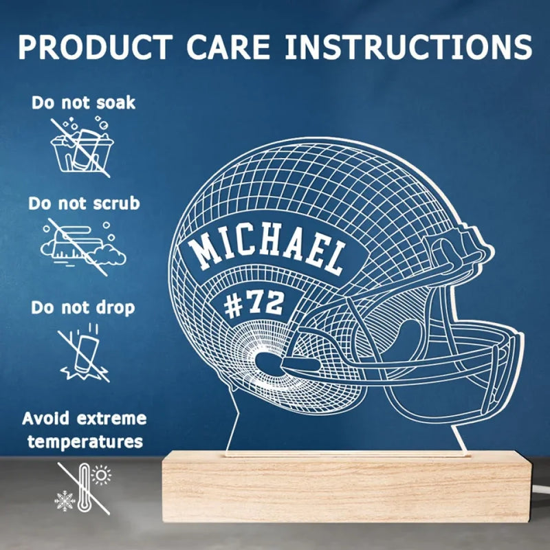 Play With Heart, Win With Pride - Personalized Custom Shaped 3D LED Light - Gift For Sport Lovers, Sport Players
