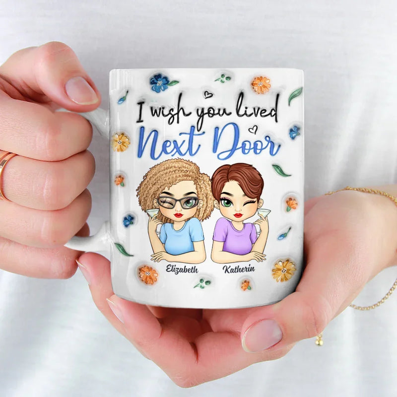Friends By Chance, Besties By Choice - Bestie Personalized Custom 3D Inflated Effect Printed Mug - Gift For Best Friends, BFF, Sisters