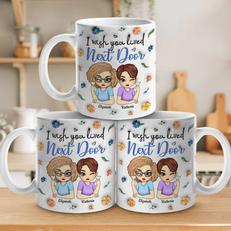 Friends By Chance, Besties By Choice - Bestie Personalized Custom 3D Inflated Effect Printed Mug - Gift For Best Friends, BFF, Sisters