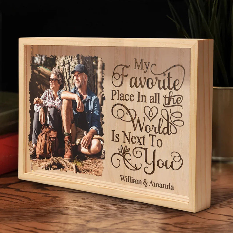 Custom Photo Building A Love Story That Will Last Forever - Couple Personalized Custom Frame Light Box - Gift For Husband Wife, Anniversary