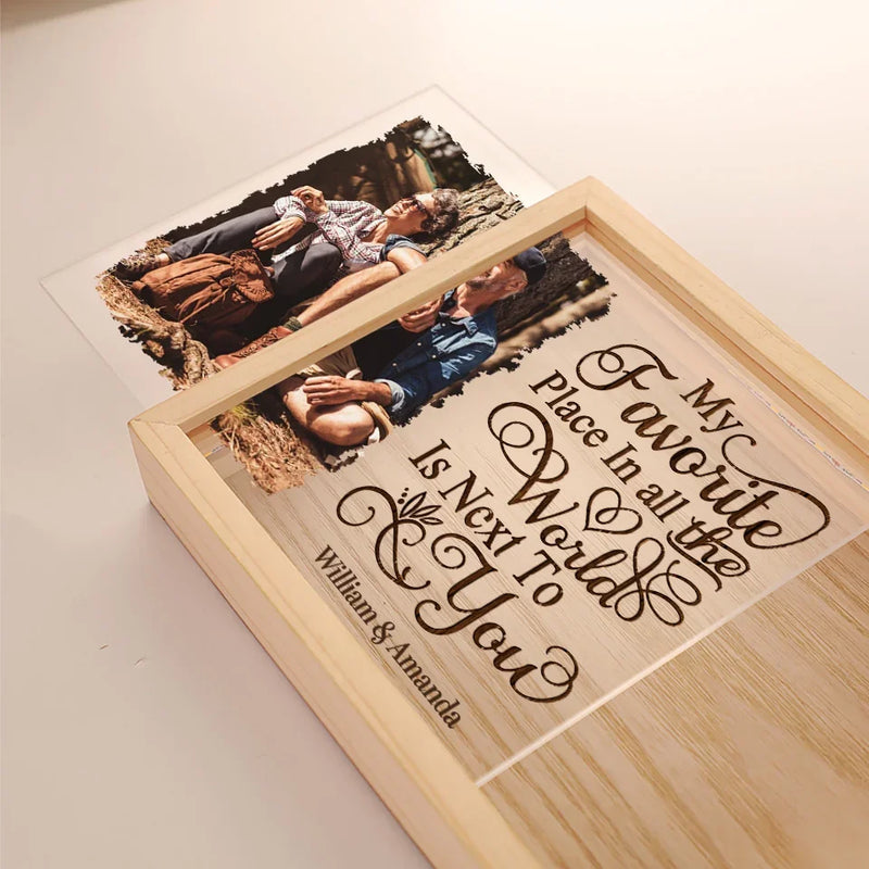 Custom Photo Building A Love Story That Will Last Forever - Couple Personalized Custom Frame Light Box - Gift For Husband Wife, Anniversary