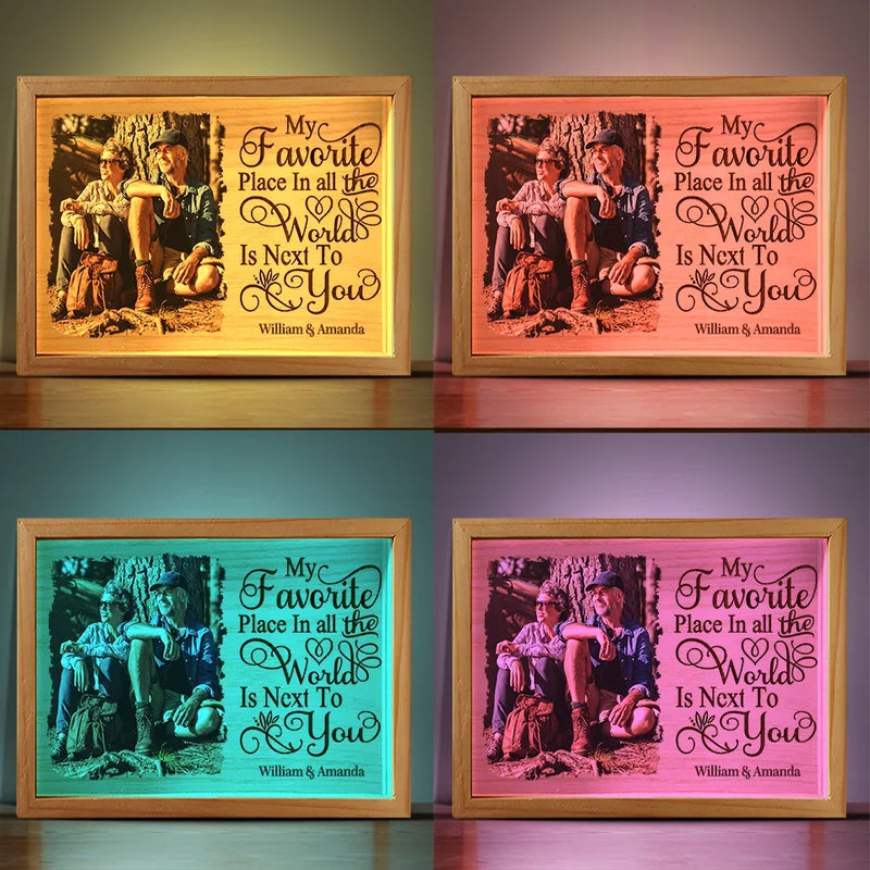 Custom Photo Building A Love Story That Will Last Forever - Couple Personalized Custom Frame Light Box - Gift For Husband Wife, Anniversary