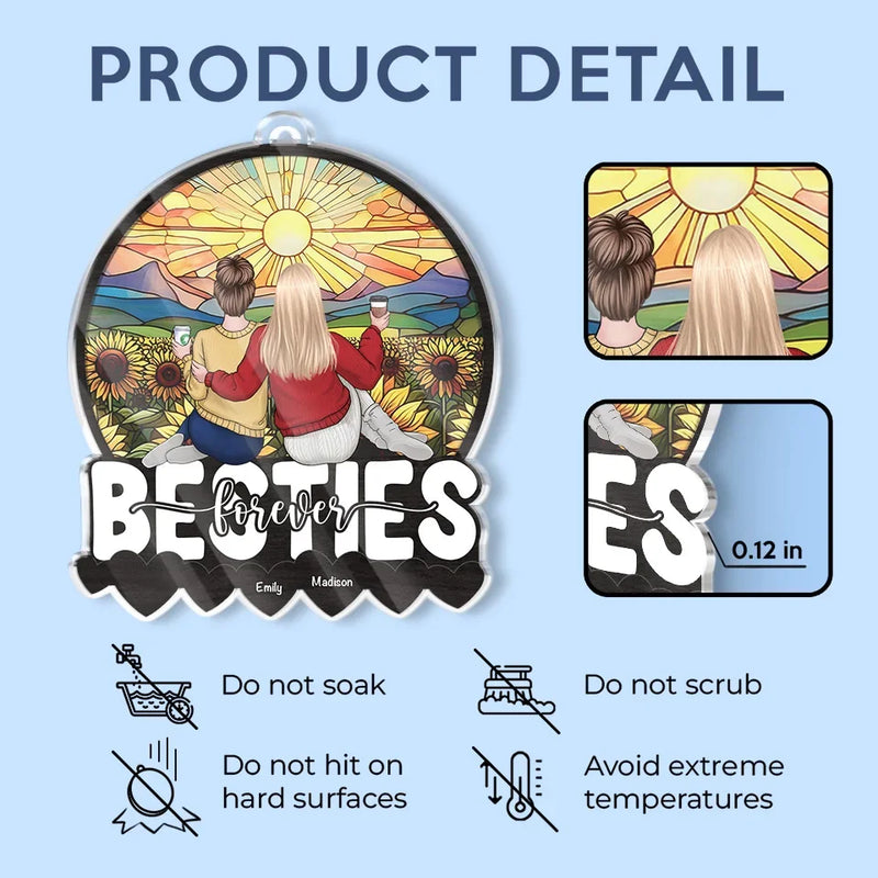 Life’s Better With A Bestie Like You - Bestie Personalized Custom Car Ornament - Acrylic Custom Shaped - Gift For Best Friends, BFF, Sisters