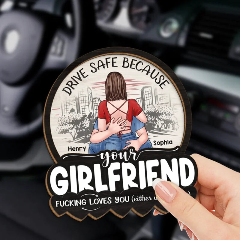 Careful On The Road, You’re My Everything - Couple Personalized Custom Car Visor Clip - Gift For Husband Wife, Anniversary
