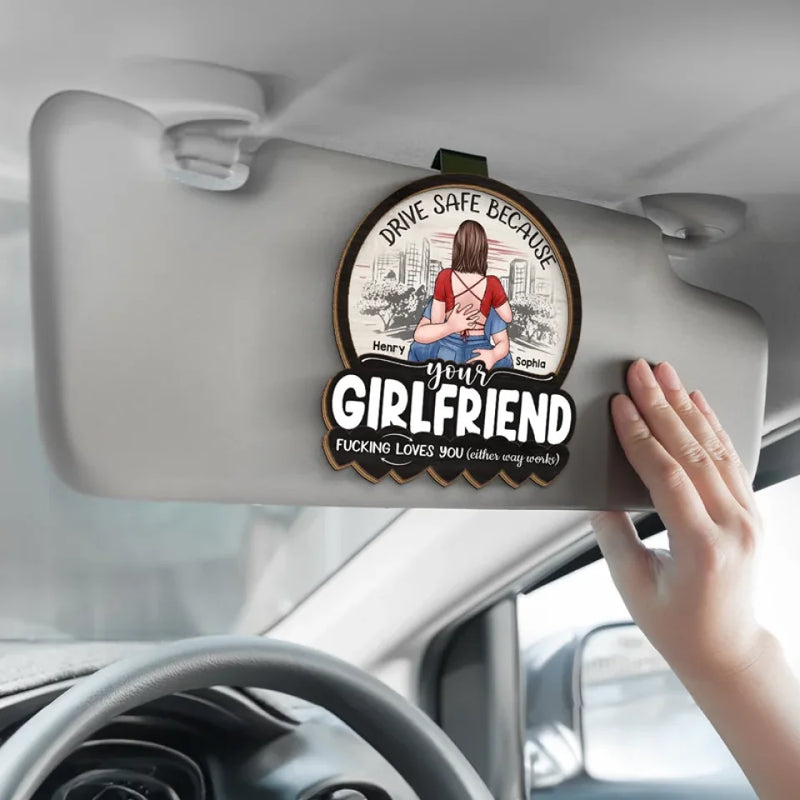 Careful On The Road, You’re My Everything - Couple Personalized Custom Car Visor Clip - Gift For Husband Wife, Anniversary