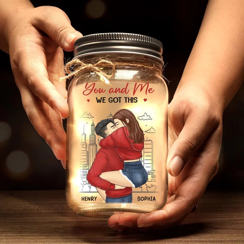 You Are The Best Thing That Ever Happened To Me - Couple Personalized Custom Mason Jar Light - Gift For Couple, Husband Wife, Anniversary