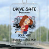 Take Care On The Road, You Mean The World To Me - Couple Personalized Custom Car Ornament - Acrylic Custom Shaped - Gift For Husband Wife, Anniversary