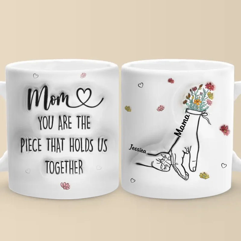 Little Hands, Big Love - Family Personalized Custom 3D Inflated Effect Printed Mug - Gift For Mom, Grandma