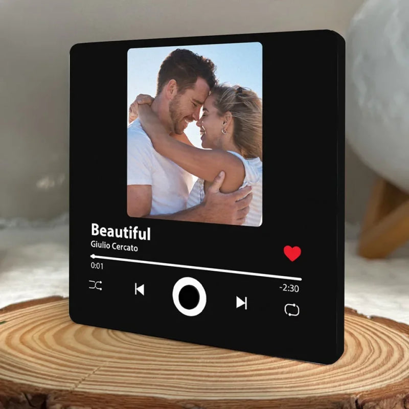 Custom Photo Better Together - Couple Personalized Custom Music Fridge Magnet That Can Play Songs - Gift For Husband Wife, Anniversary