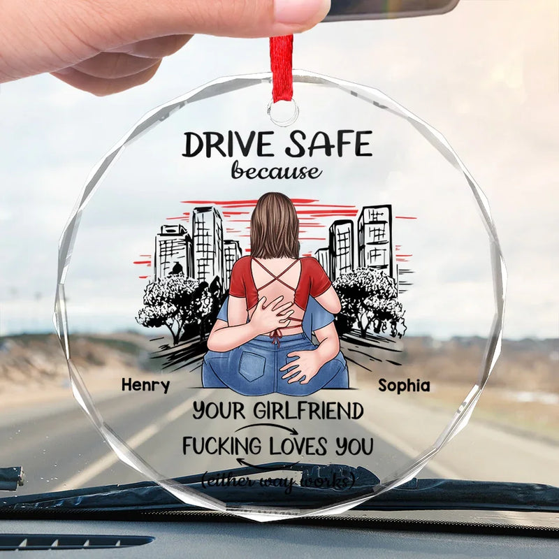 I Do Quite Naughty Things Now - Couple Personalized Custom Round Glass Ornament Car Hanger - Gift For Husband Wife, Anniversary