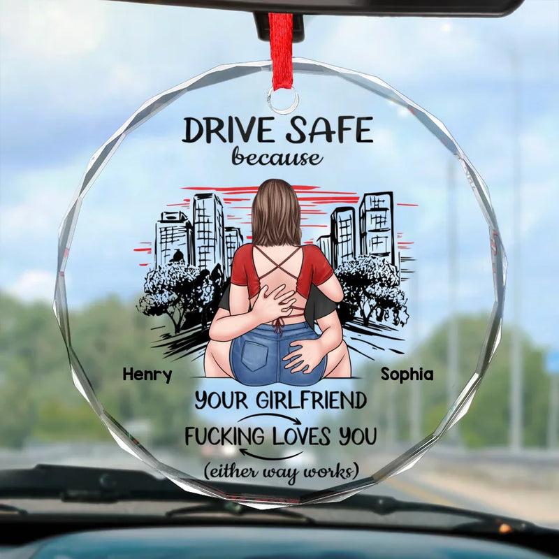 I Do Quite Naughty Things Now - Couple Personalized Custom Round Glass Ornament Car Hanger - Gift For Husband Wife, Anniversary