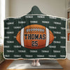 Eat, Sleep, Football, Repeat - Personalized Custom Snuggle Blanket, Hoodie Blanket - Gift For Sport Lovers, Sport Players