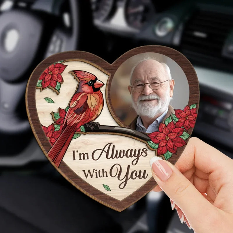 Custom Photo I'm Always With You - Memorial Personalized Custom Car Visor Clip - Sympathy Gift For Family Members
