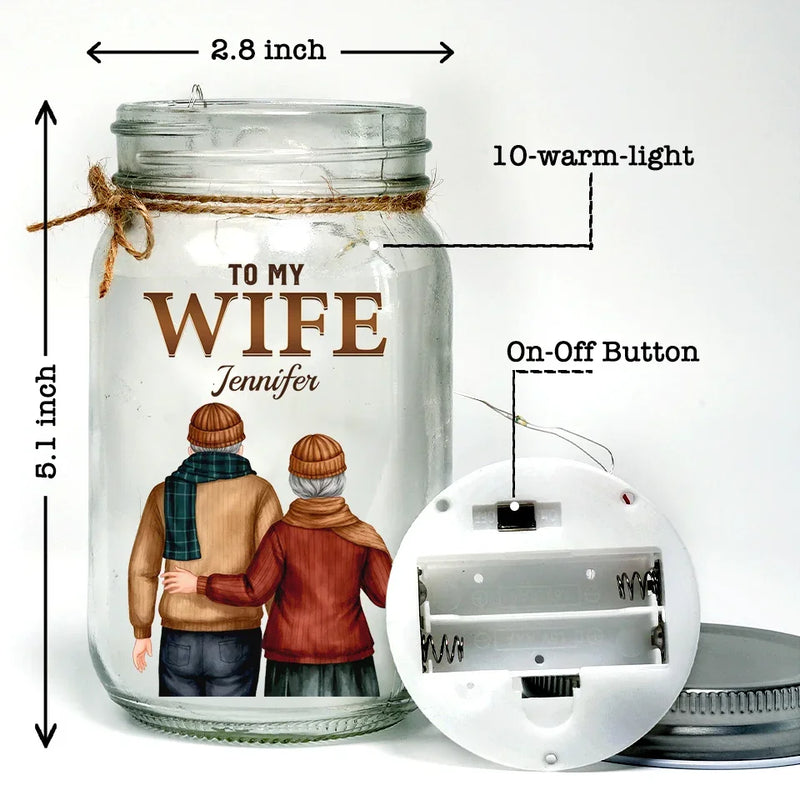 Being With You Is My Greatest Happiness - Couple Personalized Custom Mason Jar Light - Gift For Couple, Husband Wife, Anniversary