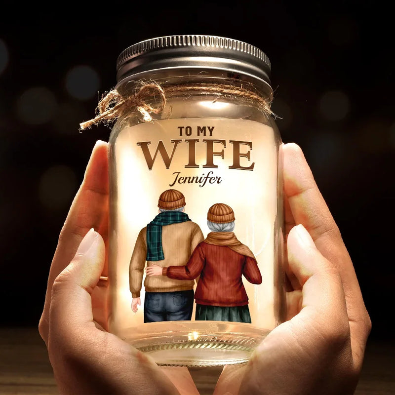 Being With You Is My Greatest Happiness - Couple Personalized Custom Mason Jar Light - Gift For Couple, Husband Wife, Anniversary