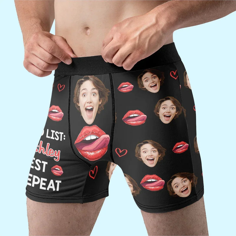 Custom Photo Our Laughter Is My Favorite Melody - Couple Personalized Custom Boxer Briefs, Men's Boxers - Gift For Husband Wife, Anniversary