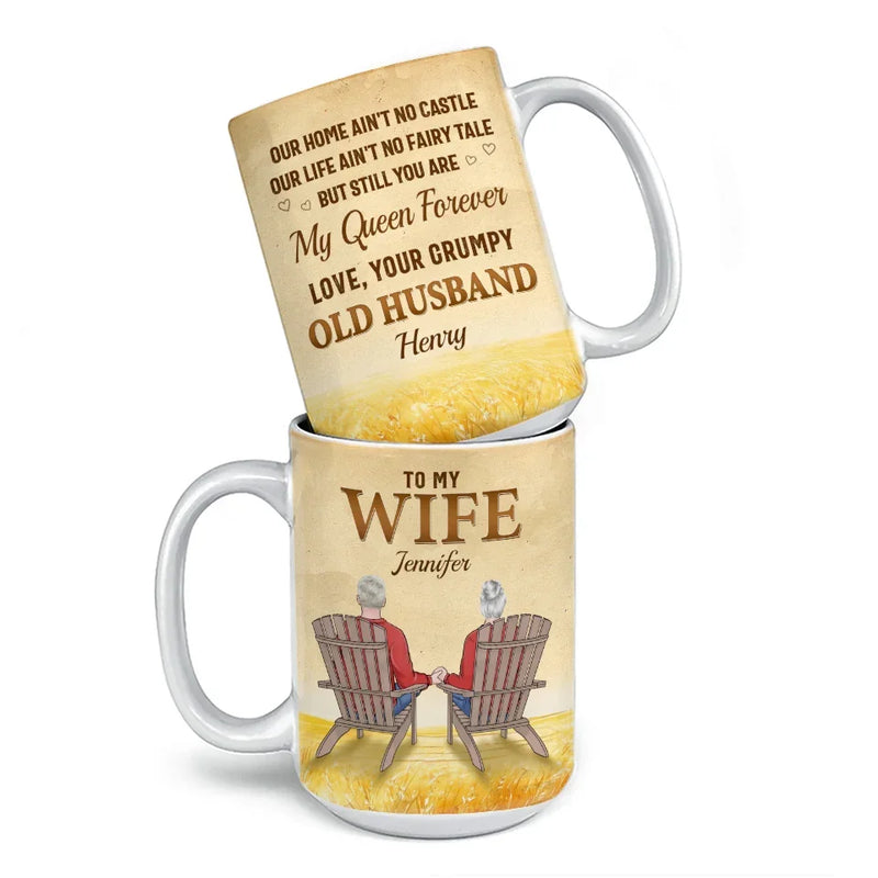My Queen Forever - Couple Personalized Custom Mug - Gift For Husband Wife, Anniversary