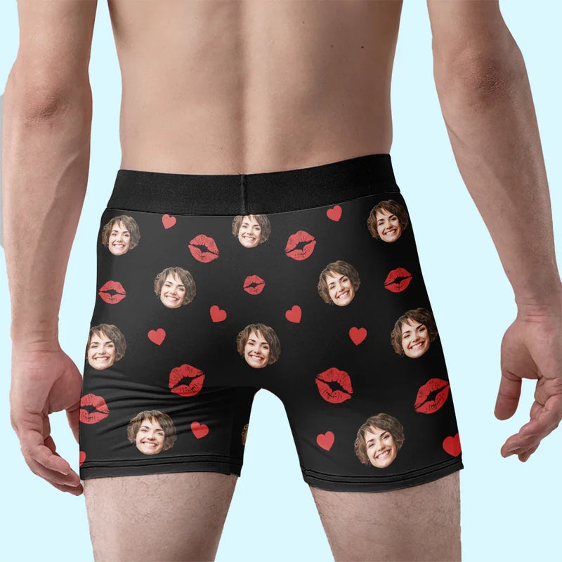 Custom Photo My Heart Is Perfect Because You Are Inside - Couple Personalized Custom Boxer Briefs, Men's Boxers - Gift For Husband Wife, Anniversary