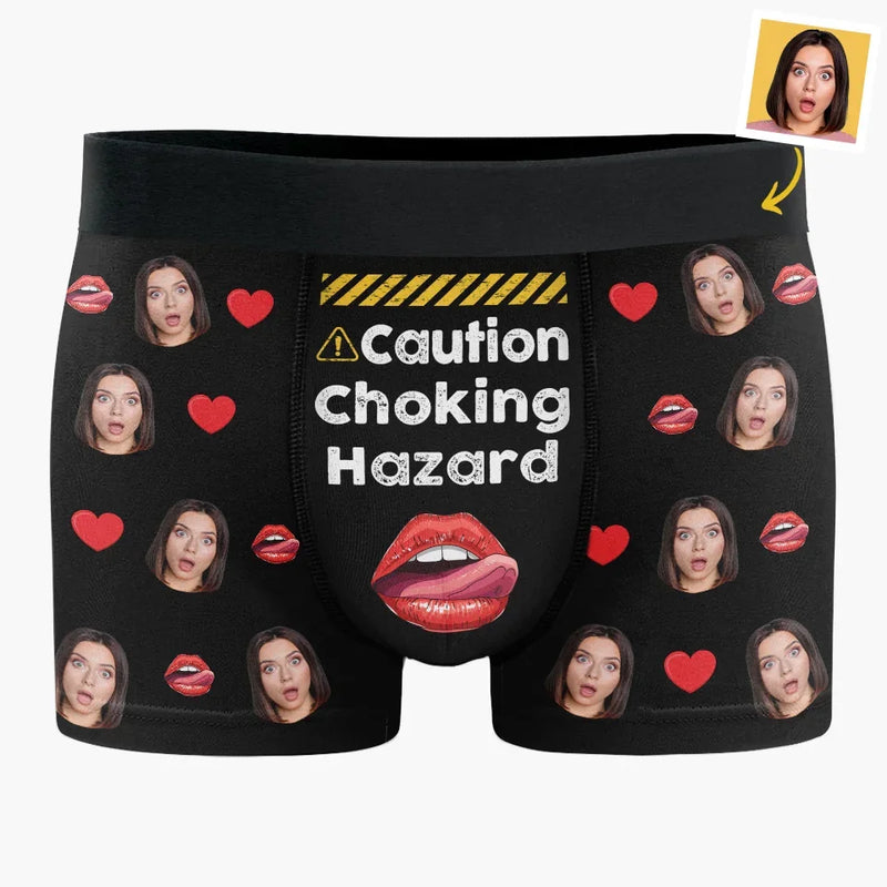 Custom Photo The Melody Of Your Laugh Is My Favorite Tune - Couple Personalized Custom Boxer Briefs, Men's Boxers - Gift For Husband Wife, Anniversary