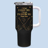 You're The One For Me - Couple Personalized Custom 40 Oz Stainless Steel Tumbler With Handle - Gift For Husband Wife, Anniversary, LGBTQ+