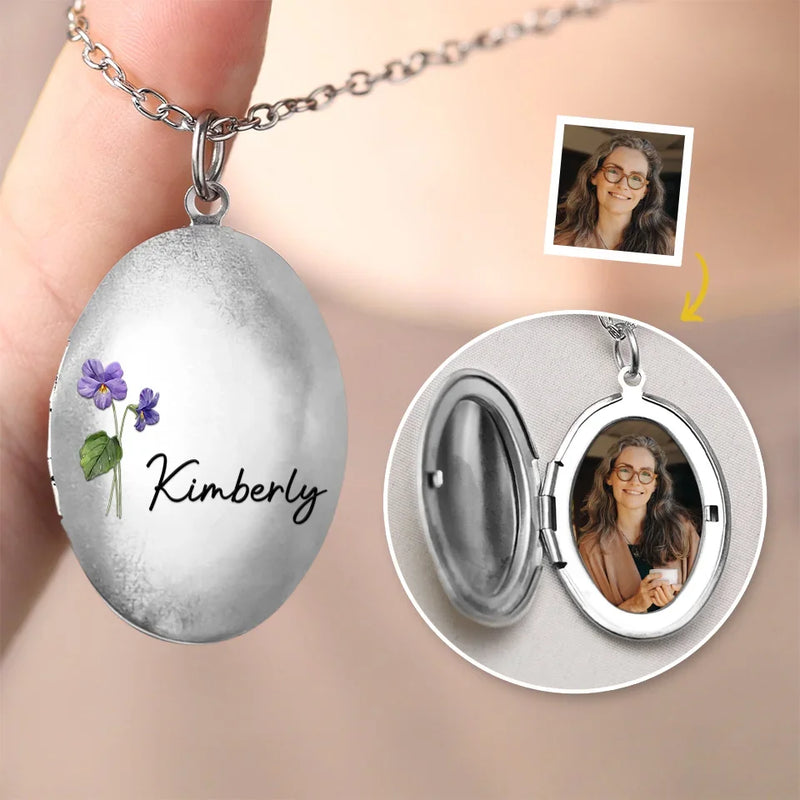 Custom Photo Friends Are Like Flowers - Bestie Personalized Custom Locket Necklace - Gift For Best Friends, BFF, Sisters