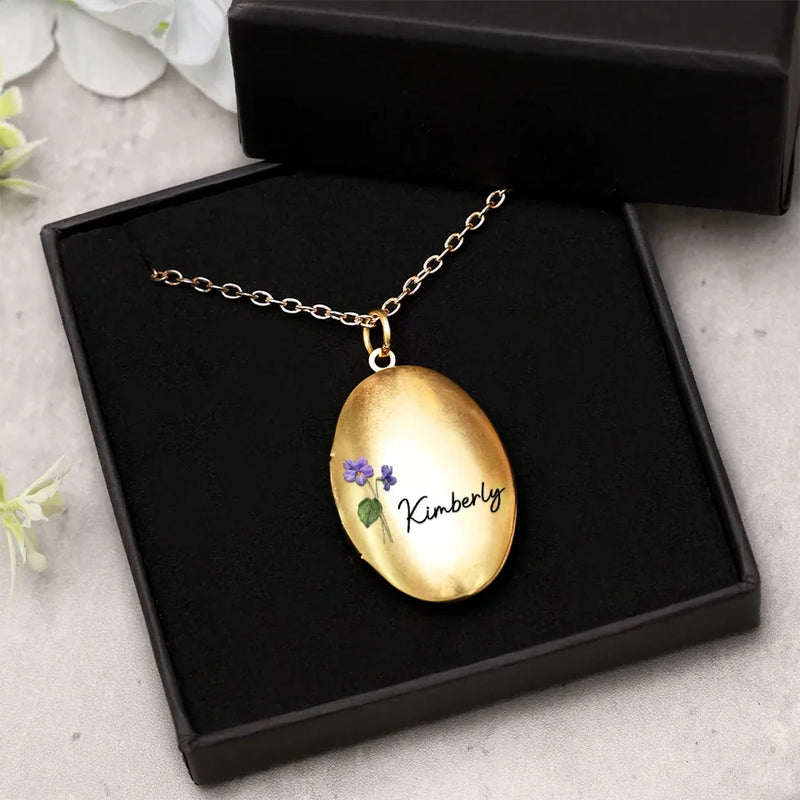 Custom Photo Friends Are Like Flowers - Bestie Personalized Custom Locket Necklace - Gift For Best Friends, BFF, Sisters