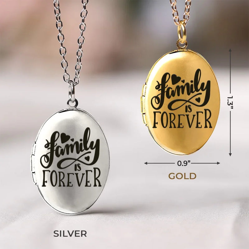 Custom Photo Family Is Forever - Family Personalized Custom Locket Necklace - Gift For Family Members