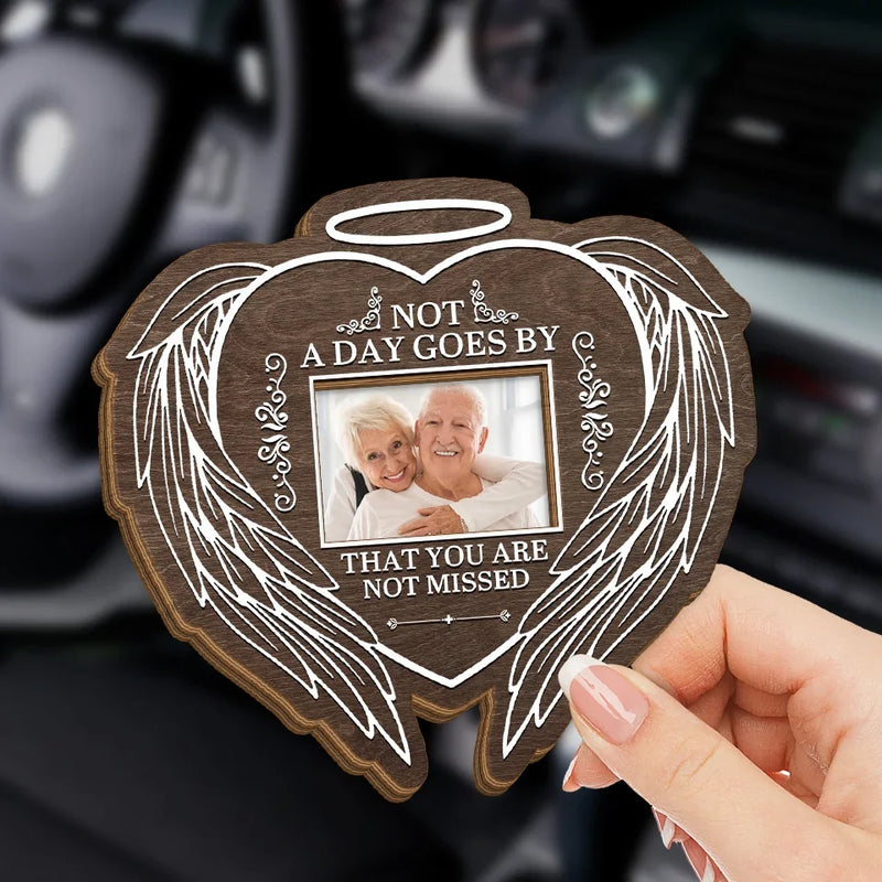 Custom Photo Always On Our Minds Forever In Our Hearts - Memorial Personalized Custom Car Visor Clip - Sympathy Gift For Family Members