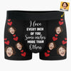 Custom Photo When I Look At You, I Am Home - Couple Personalized Custom Boxer Briefs, Men's Boxers - Gift For Husband Wife, Anniversary