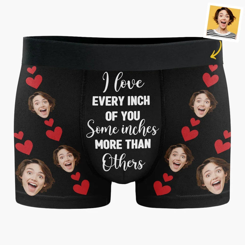 Custom Photo When I Look At You, I Am Home - Couple Personalized Custom Boxer Briefs, Men's Boxers - Gift For Husband Wife, Anniversary