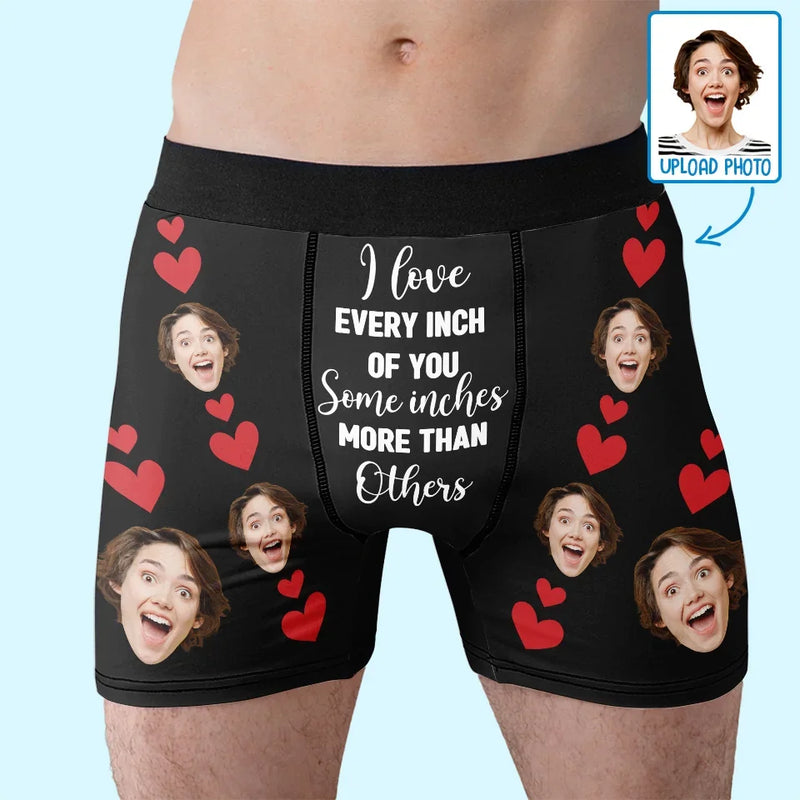 Custom Photo When I Look At You, I Am Home - Couple Personalized Custom Boxer Briefs, Men's Boxers - Gift For Husband Wife, Anniversary