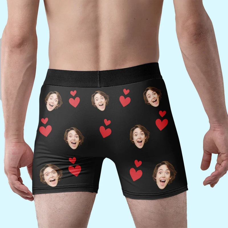 Custom Photo When I Look At You, I Am Home - Couple Personalized Custom Boxer Briefs, Men's Boxers - Gift For Husband Wife, Anniversary