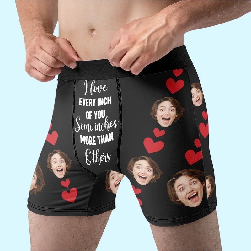 Custom Photo When I Look At You, I Am Home - Couple Personalized Custom Boxer Briefs, Men's Boxers - Gift For Husband Wife, Anniversary