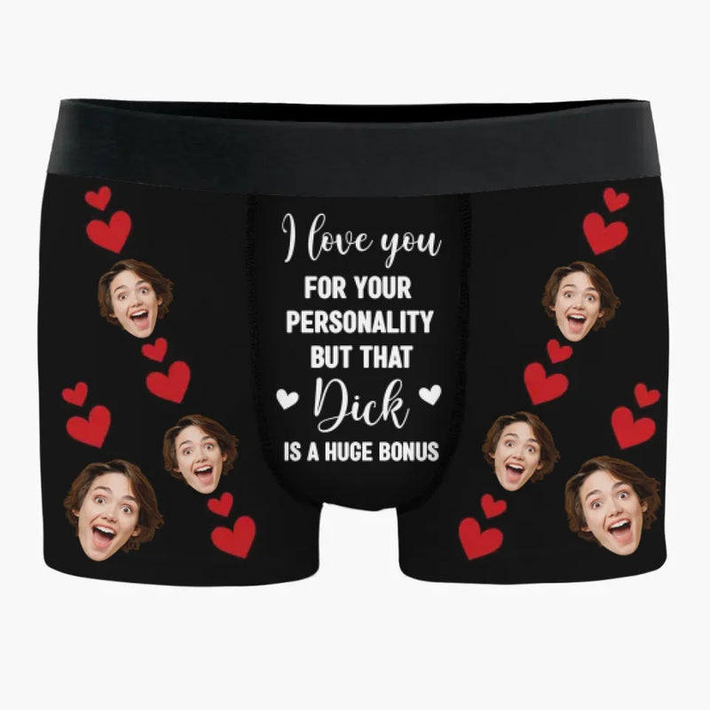 Custom Photo When I Look At You, I Am Home - Couple Personalized Custom Boxer Briefs, Men's Boxers - Gift For Husband Wife, Anniversary