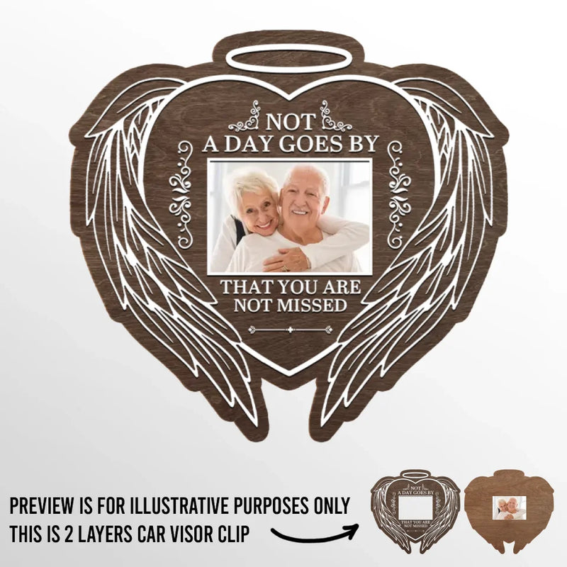 Custom Photo Always On Our Minds Forever In Our Hearts - Memorial Personalized Custom Car Visor Clip - Sympathy Gift For Family Members