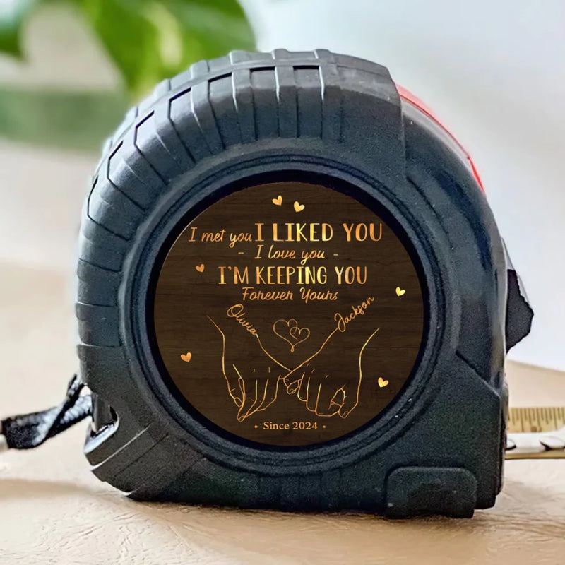 Love Is In The Little Things, Like Holding Hands - Couple Personalized Custom Tape Measure - Gift For Husband Wife, Anniversary